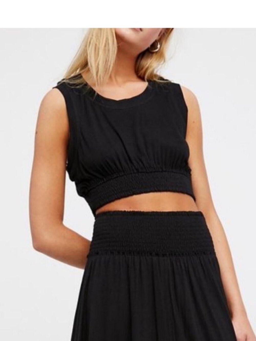 Free People Women's Black Crop-top